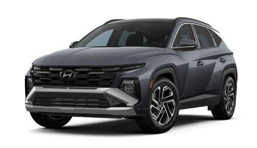 Front three-quarter view of white Hyundai Santa Fe Hybrid against a white background.